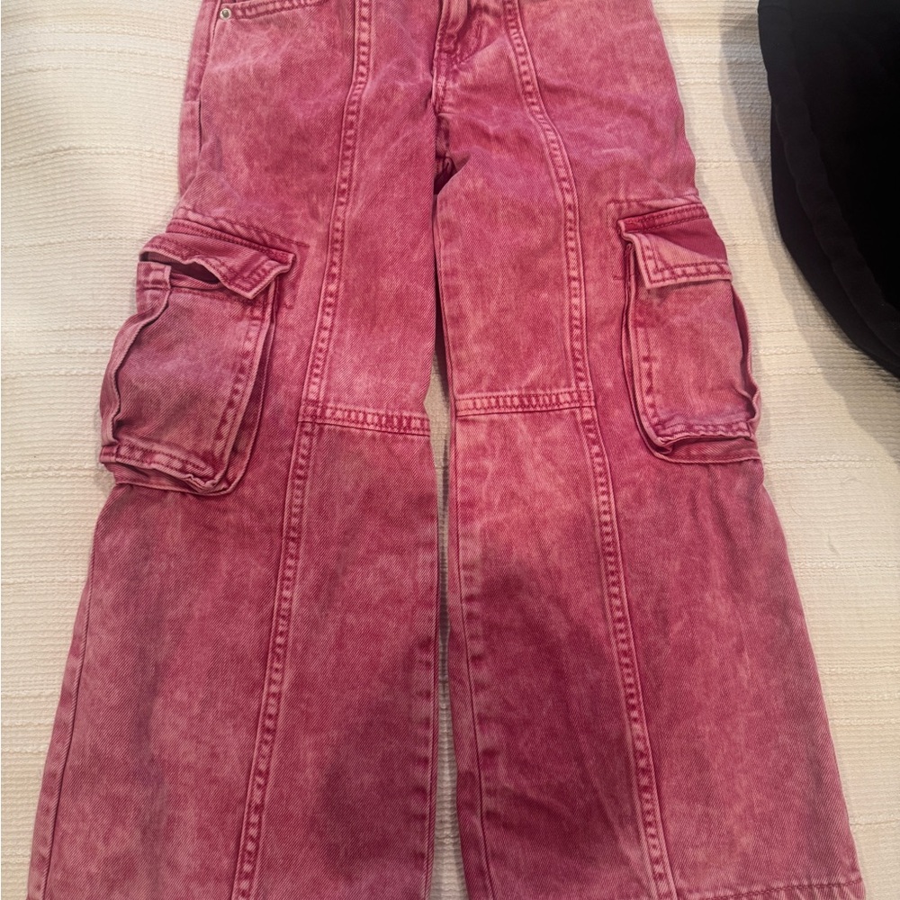 Two Pairs Wide leg girls jeans — Pink & Blue - Picture 4 of 7